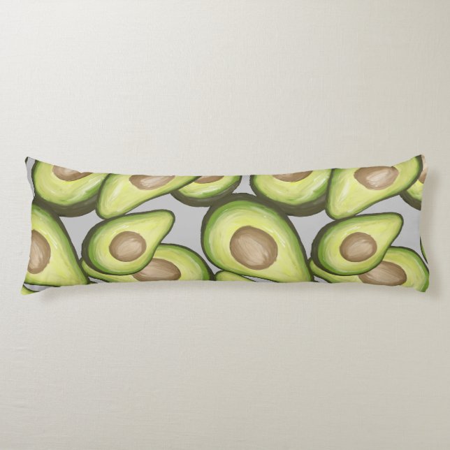 Gourmet Fresh Cut Vegan Avacados Body Pillow (Front)