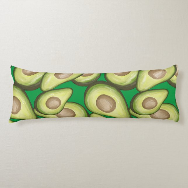 Gourmet Fresh Cut Vegan Avacados Body Pillow (Front)
