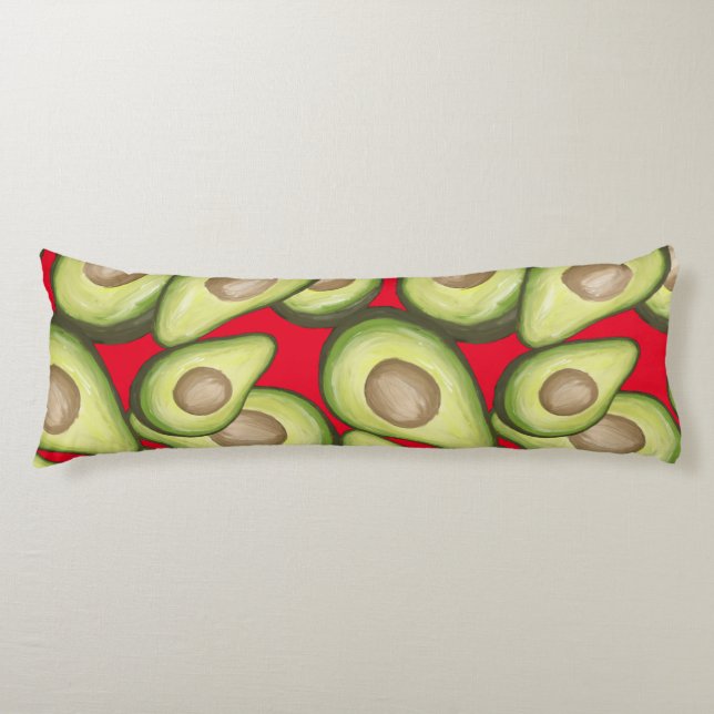 Gourmet Fresh Cut Vegan Avacados Body Pillow (Front)