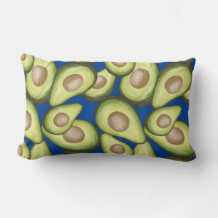 Gourmet Fresh Cut Vegan Avacados Lumbar Pillow