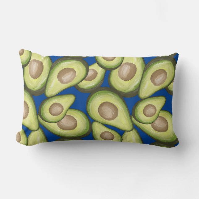 Gourmet Fresh Cut Vegan Avacados Lumbar Pillow (Front)