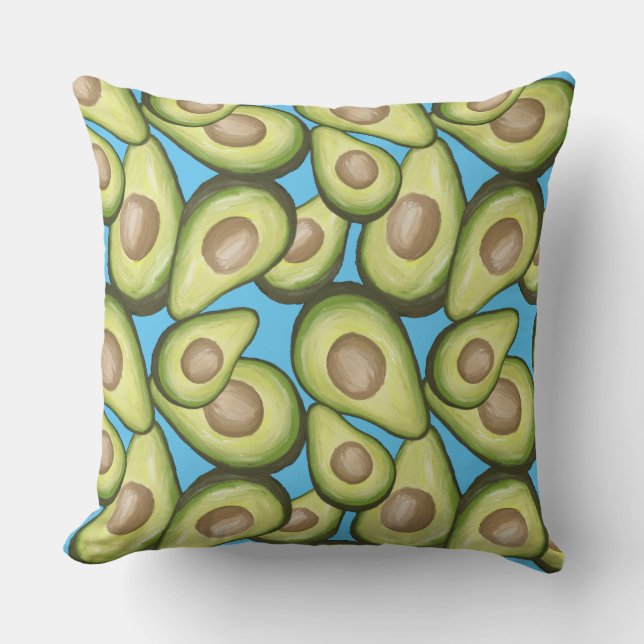 Gourmet Fresh Cut Vegan Avacados Throw Pillow (Front)