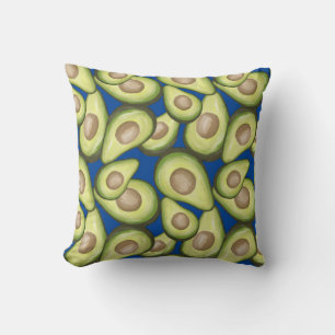 Gourmet Fresh Cut Vegan Avacados Throw Pillow