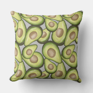 Gourmet Fresh Cut Vegan Avacados Throw Pillow