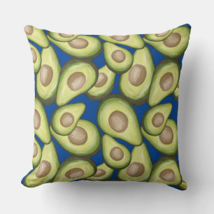 Gourmet Fresh Cut Vegan Avacados Throw Pillow