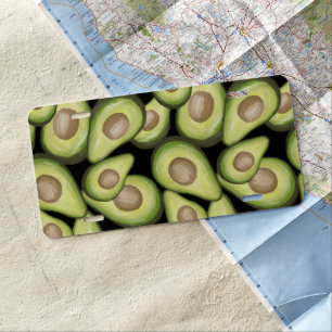 Gourmet Fresh Cut Vegan Avocado Pattern License Plate