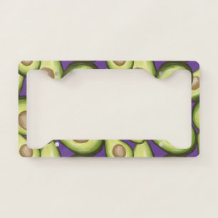 Gourmet Fresh Cut Vegan Avocado Pattern License Plate Frame