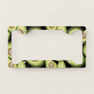 Gourmet Fresh Cut Vegan Avocado Pattern License Plate Frame