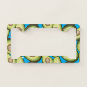 Gourmet Fresh Cut Vegan Avocado Pattern License Plate Frame