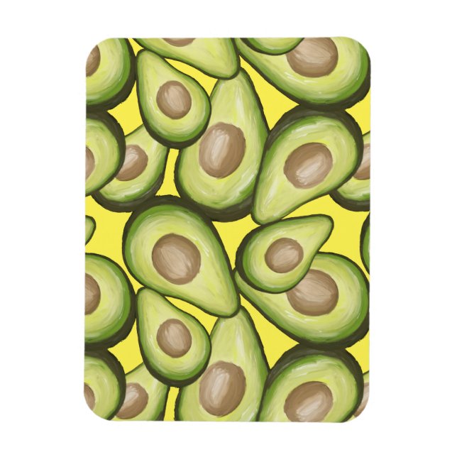 Gourmet Fresh Cut Vegan Avocado Pattern Magnet (Vertical)