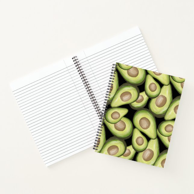 Gourmet Fresh Cut Vegan Avocado Pattern Notebook (Inside)