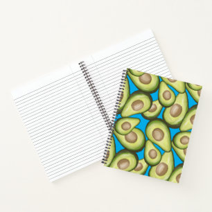 Gourmet Fresh Cut Vegan Avocado Pattern Notebook