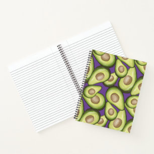Gourmet Fresh Cut Vegan Avocado Pattern Notebook