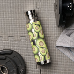 Gourmet Fresh Cut Vegan Avocado Pattern Water Bottle