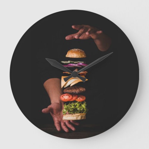 Gourmet Hamburger Acrylic Wall Clock