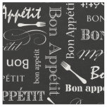 Gourmet Kitchen Bon Appetit Black and White Fabric