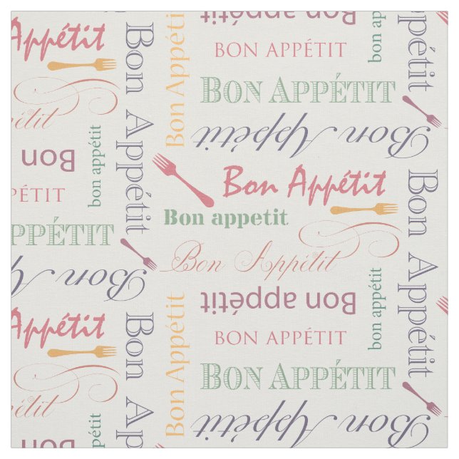 Gourmet Kitchen Bon Appetit Pastel Colors Fabric (Swatch)