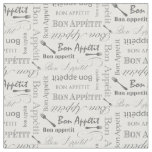 Gourmet Kitchen Bon Appetit Retro Typography Fabric