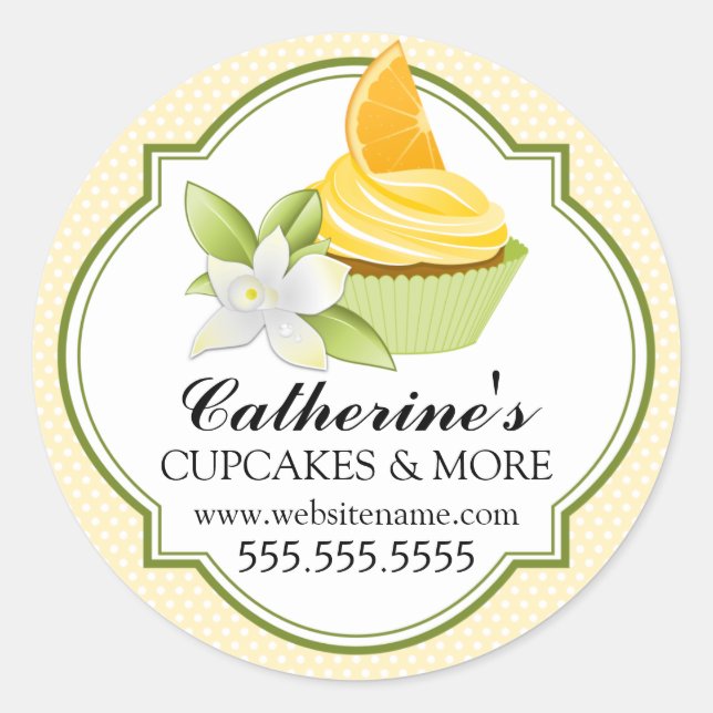 Gourmet Orange Slice Cupcake Bakery Cream Seals (Front)
