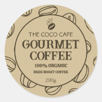 Gourmet Personalized Coffee Label Sticker
