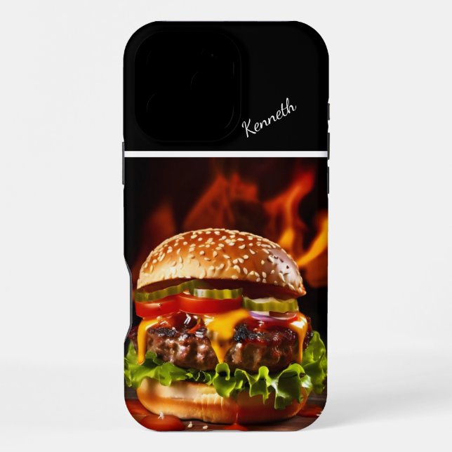Gourmet Steaming Cheeseburger Iphone Case (Back)