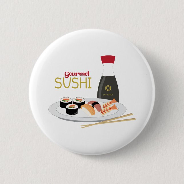 Gourmet Sushi Pinback Button (Front)