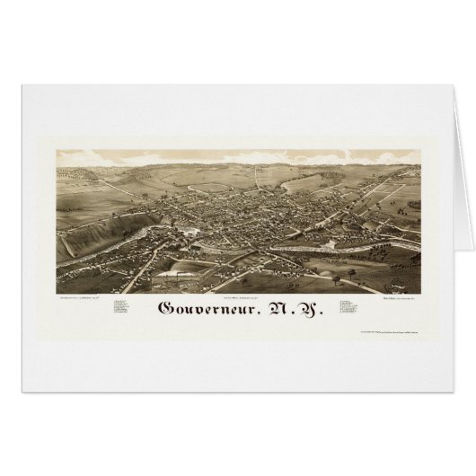 Gouverneur, NY Panoramic Map - 1885 Cards (Front Horizontal)
