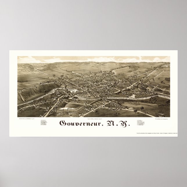 Gouverneur, NY Panoramic Map - 1885 Poster (Front)