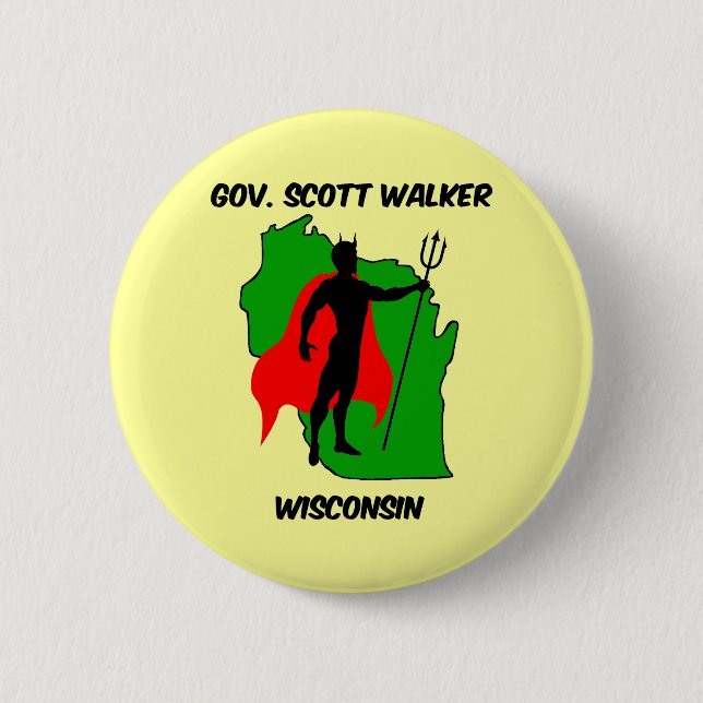 Gov Scott Walker Pinback Button (Front)
