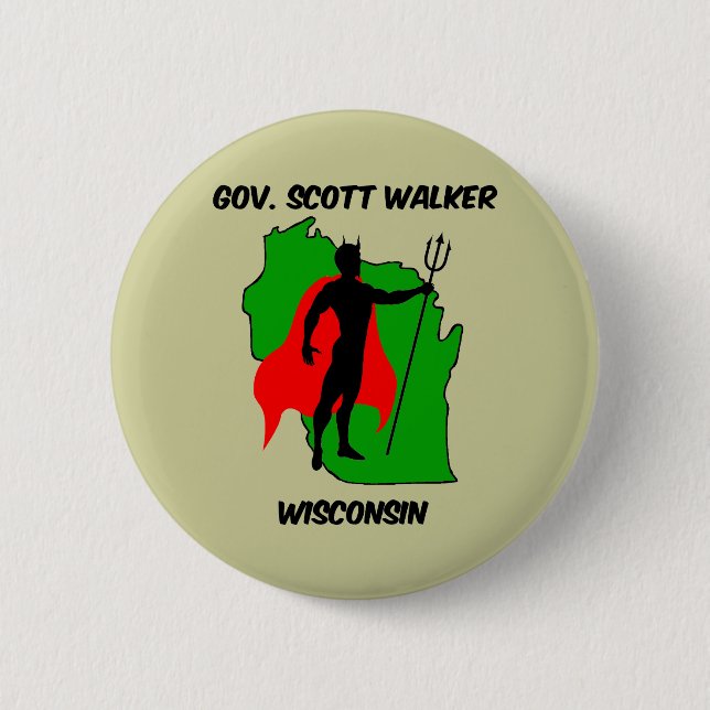 Gov Scott Walker Pinback Button (Front)