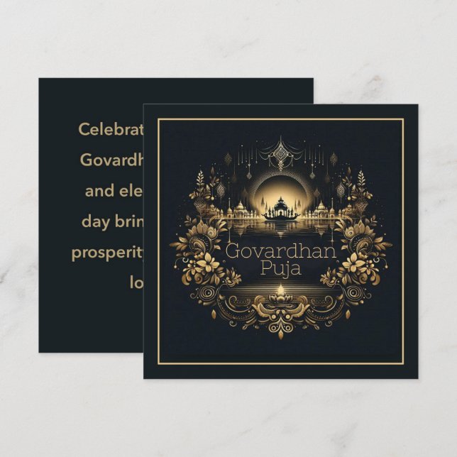Govardhan Puja Card (Front/Back)