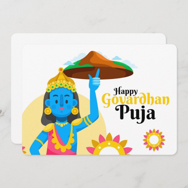 Govardhan Puja Holiday Card (Front/Back)