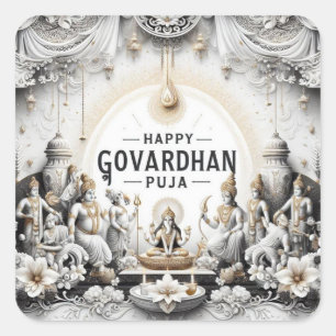 Govardhan Puja Square Sticker