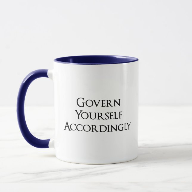 Govern Yourself Accordingly Funny Lawyer Mug (Left)