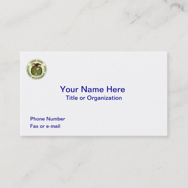 Government Accountability Office Business Card (Front)