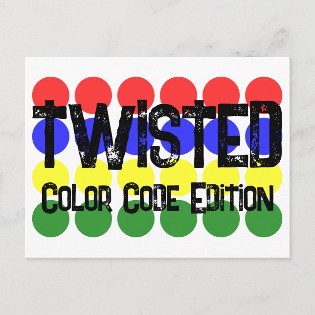 Government Edition Twisted Color Code Series Alien Holiday Postcard (Front)