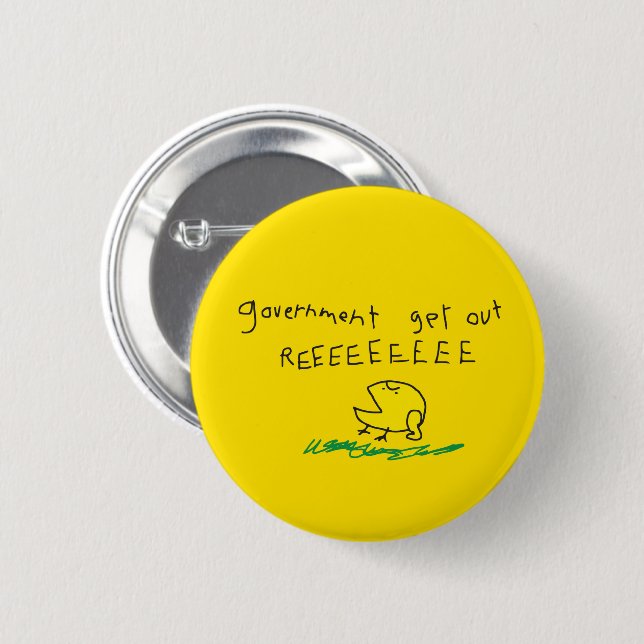 Government get out REE SNEKRIGHT Gadsden Flag Button (Front & Back)