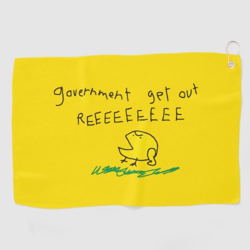 Government get out REE SNEKRIGHT Gadsden Flag Golf Towel