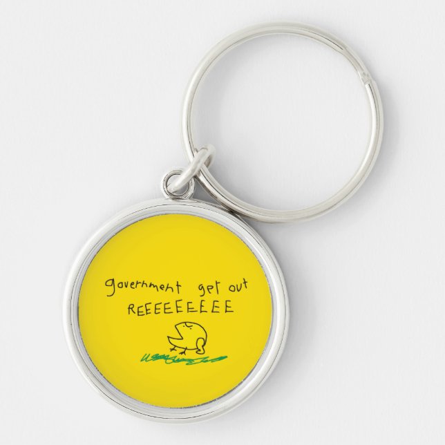 Government get out REE SNEKRIGHT Gadsden Flag Keychain (Front)