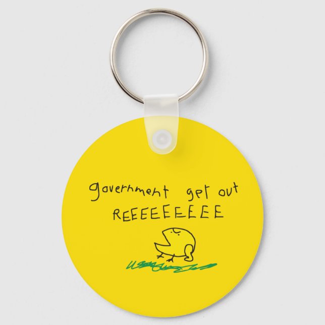 Government get out REE SNEKRIGHT Gadsden Flag Keychain (Front)
