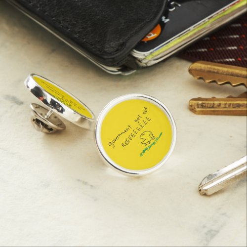 Government get out REE SNEKRIGHT Gadsden Flag Lapel Pin