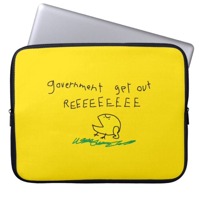 Government get out REE SNEKRIGHT Gadsden Flag Laptop Sleeve (Front)
