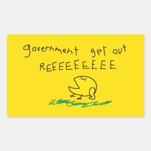 Government get out REE SNEKRIGHT Gadsden Flag Rectangular Sticker