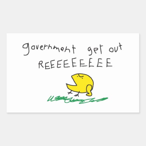 Government get out REE SNEKRIGHT Gadsden Flag Rectangular Sticker