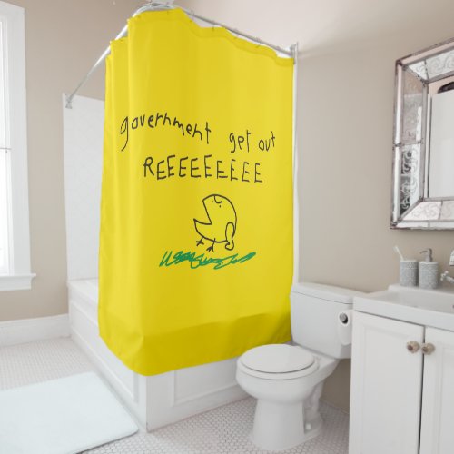 Government get out REE SNEKRIGHT Gadsden Flag Shower Curtain