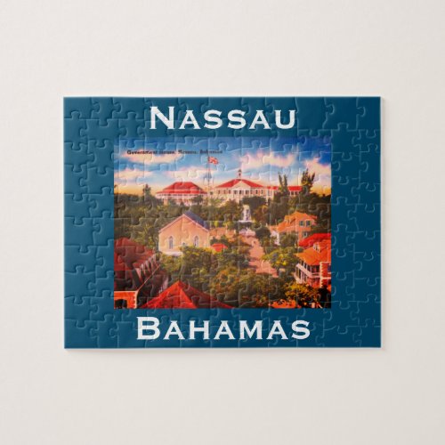 Government House Nassau Bahamas Vintage Photo Jigsaw Puzzle