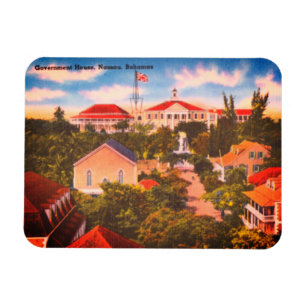 Government House, Nassau, Bahamas Vintage Photo Magnet