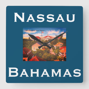 Government House, Nassau, Bahamas Vintage Photo Square Wall Clock