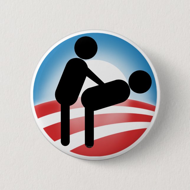 Government Obama Style Pinback Button (Front)