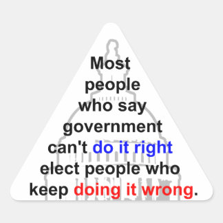 Government Right Wrong Triangle Sticker